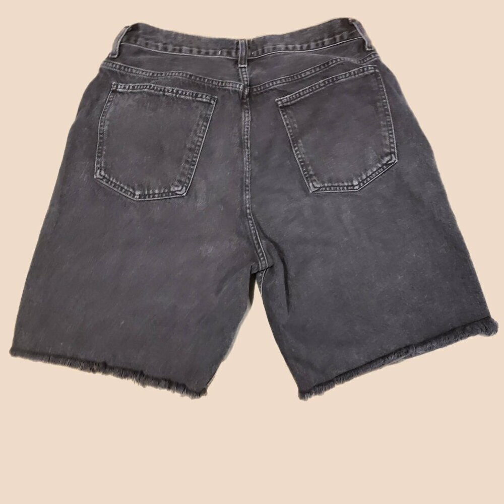 Agolde Black Denim Shorts Pinch Measured (Pls See Ad - 16" across at waist) - Picture 3 of 6